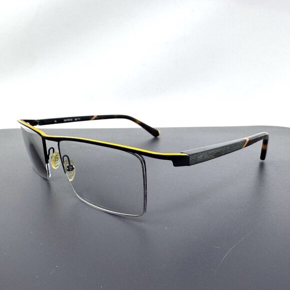 Etnia Barcelona SMYRNA BKYW Eyeglasses Frame Only Black And Yellow Half Rim